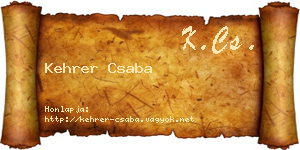 Kehrer Csaba névjegykártya
