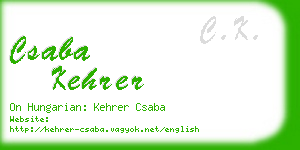 csaba kehrer business card